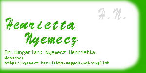 henrietta nyemecz business card